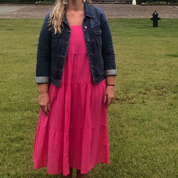 GAP Dresses & Skirts - GAP Love Collection Pink tiered dress swim cover up